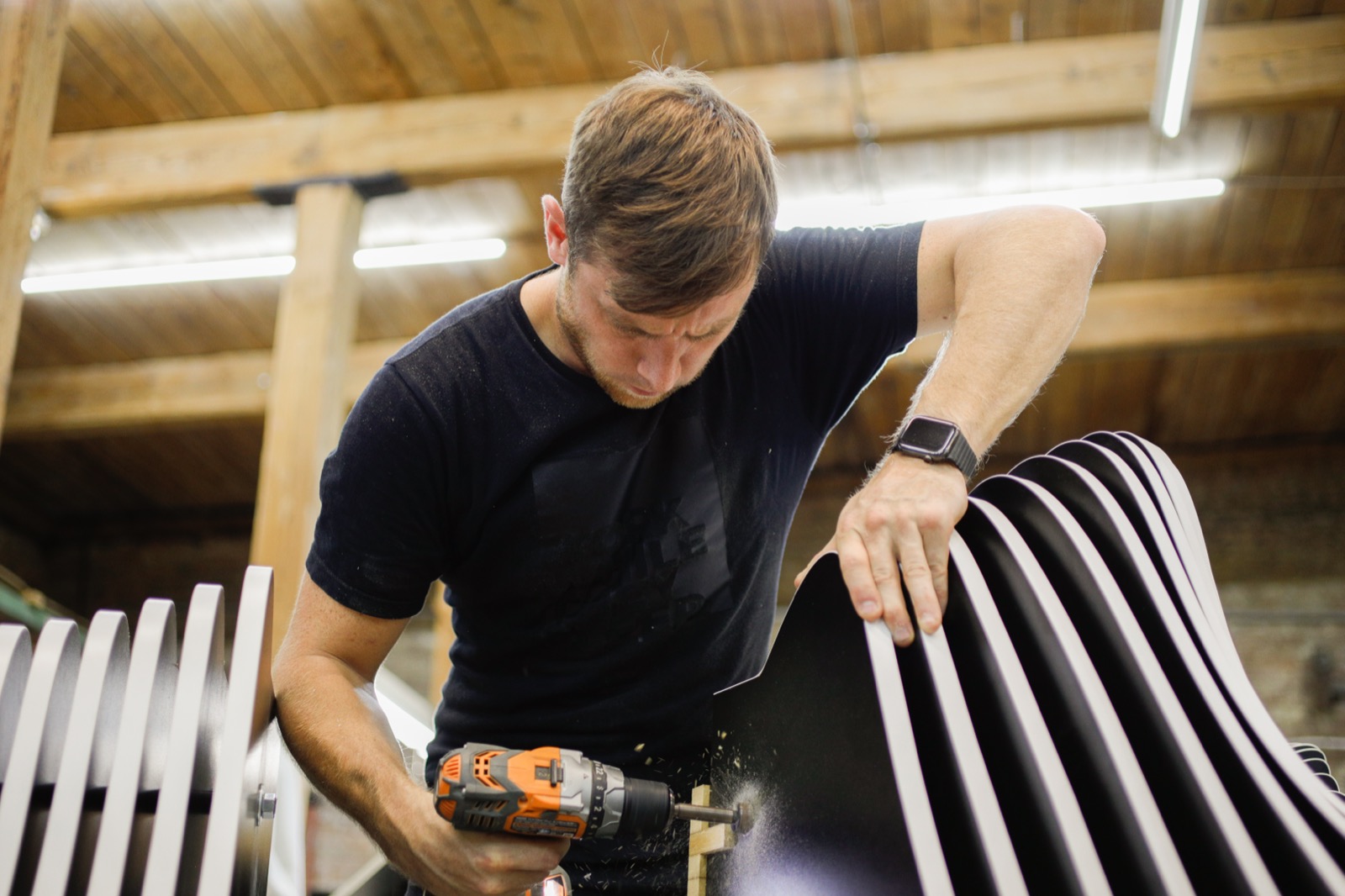 Drilling into parametric slats from above